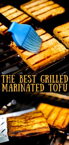 the best grilled marinated tofu is being cooked