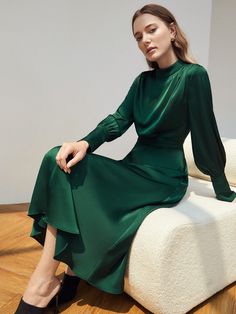 Mode Zara, Formal Dresses For Women, Vestido Casual, Women Long Dresses, Event Dresses, Classy Dress, Look Chic, Long Sleeve Maxi Dress