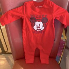 Red Mickey Baby Gap One Piece Size 6-12 Months Never Worn Tags Removed Red Cartoon Print Tops For Playwear, Mickey Baby, Baby Mickey, Baby Gap, 12 Months, Gap, Kids Shop, Size 6, One Piece