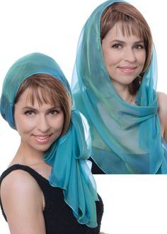 "This airy fluttering scarf, wrap in peacock (greenish-blue) color can jazz up your minimalist dress and give you beautiful feeling of feminine charm as well as give you enjoyable silken touch by covering your shoulders. Made with iridescent silk chiffon and goes from casual daytime to elegant evening wear. Use it as a shawl, wrap sash or as a head cover. DESIGN DESCRIPTION: Free-form, curved cut, fluttering edges. Signature curved cut of scarf top line creates beautiful soft drapes and keep sca Elegant Green Scarves For Summer, Elegant Green Summer Scarves, Elegant Blue Shawl For Spring, Elegant Green Scarves For Party, Green Silk Scarf For Summer, Elegant Blue Summer Shawl, Elegant Summer Blue Shawl, Elegant Blue Shawl For Summer, Elegant Green Scarf, One Size