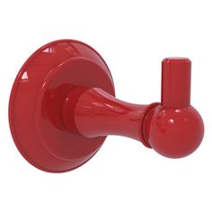 a red door handle on a white background