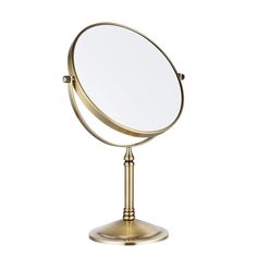 PRICES MAY VARY. MATERIAL￤Featured high-quality BRASS, simple modern design, strong and durable. Coated in anti-fog film that prevents hot water vapor sticking to the mirror’s surface. Display clear reflection all the time. STABILITY￤Weight added base for stability. The mirror is heavier than else and is sturdier. 8 inches large mirror surface which has a wide range of view. Clearly reflect the whole face. FLEXIBILITY￤360°free rotate flexibility, simply change two sides and fix at any angle you Gold Vanity Mirror, Double Sided Mirror, Shaving Mirror, Metal Tumblers, No Light, Magnifying Mirror, Storage Mirror, Dressing Table Mirror, Makeup Mirrors