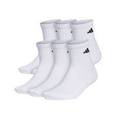 adidas-Cushioned Men's Quarter Ankle Socks - 6 Pack You can't go wrong with the Cushioned low-cut socks from adidas. These socks feature Aeroready drying technology and compression arch support for daylong comfort. Best Socks For Men, Adidas Breathable White Socks, Adidas White Breathable Socks, White Breathable Adidas Socks, Adidas Socks, School Starts, Athletic Clothes, Sock Outfits, Men Socks