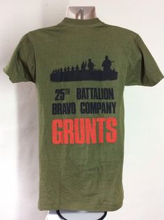 Vintage 1986 Platoon t+shirt.  Soft 100% cotton by Screen Stars, made in USA.Excellent condition.  No holes, no stains, no issues.Tag size M, but fits much narrower than today’s M, more like an XS.  Please note measurements to avoid returns: laid flat measures 16.75” across chest (armpit to armpit), 27.75” length (center of collar on back to bottom of shirt). Platoon Movie, Bravo Company, Oliver Stone, Charlie Sheen, Buffalo Ny, Nike Tshirt, Movie T Shirts, Made In Usa, Vietnam