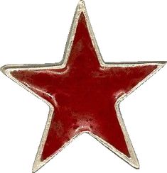 a red and silver metal star ornament