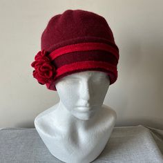 Vintage red wool  hat, cloche style, made in Germany. Diefenthal. Very Good vintage condition small /medium fit. For more vintage clothes and accessories, visit my shop https://www.etsy.com/uk/shop/coolclobber Red Brimmed Felt Hat For Winter, Red Wool Winter Hat, Burgundy Brimmed Felt Hat For Winter, Elegant Red Cloche Hat For Winter, Vintage Wool Cloche Hat For Winter, Vintage Wool Cloche Hat For Fall, Wool Cloche Hat For Winter, Red Wool Felt Hat For Winter, Vintage Fitted Beanie Hat