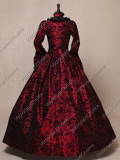 Caroler Dress, Dark Queen Dress, Mrs Claus Dress, Masquerade Gown, Marie Antoinette Dress, Steampunk Outfits Women, Dress Masquerade, Queen Gown, Colonial Dress