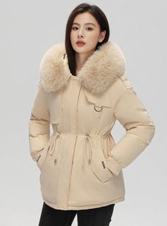 Fur Collar Jacket, Warm Winter Jackets, Winter Trench Coat, Hooded Parka, Padded Coat, Winter Coats Jackets, Medium Long, Trench Coats, Fur Collar