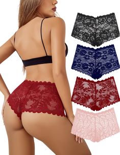 PRICES MAY VARY. Soft Stretch Lace: Sexy panties for women are made of 90% Nylon and 10% Spandex. The lace fabric is lightweight and soft, stretch and breathable, delivering a comfortable wearing experience. Unique Design: Women lace underwear features gorgeous floral lace fabric, delicate lace trim, and a cute small bow on the front. Elastic waistband design fits the waist curve better. Moderate back coverage, showing a little but not all, highlighting charming feminine curves. Multiple Lace Pa Flirting Tips For Women, Obx Dr, Waistband Design, Floral Lace Fabric, Lingerie Party, Warrior Tattoo, Boy Shorts Panties, Lounge Lingerie, Fashion Mistakes