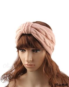 Olivia Mark - Diadema de invierno de punto con forro polar - Cubre orejas de ganchillo - Regalo de Navidad (1) Crochet Head Wrap, Cable Knit Headband, Ear Band, Pink Christmas Gifts, Headband Crafts, Knitted Headband, Knit Headband, Fleece Leggings, Christmas Accessories