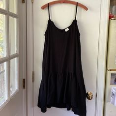 Little Black Dress With Pockets From Wishlist. New With Tags, Never Worn. Adjustable Spaghetti Straps, Ruffled Neckline, And Slightly Billowy Skirt. Lined And Very Flattering! Size Medium But Could Fit A Medium/Large. Hits Me Just Above The Knee (I’m 5�’6) Black Ruffle Hem Midi Dress For Beach, Black Midi Slip Dress For Beach, Black Midi Slip Dress For Vacation, Casual Black Slip Dress For Beach, Casual Black Slip Dress For Vacation, Black Midi-length Slip Dress For Day Out, Casual Black Slip Dress For Day Out, Velvet Tunic Dress, Velvet Shirt Dress