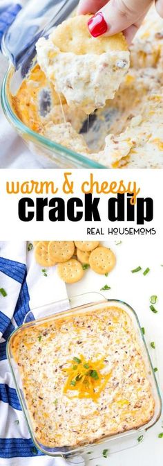 If you are looking for a great dip to make for your next get together, you need to try this Warm & Cheesy Crack Dip! It's super easy to make & so delicious! via @realhousemoms Warm Dip Recipes, Cheesy Dip Recipes, Chips Dip, Recipes Easter, Cheesy Dip, Easter Appetizers, Snacks Für Party