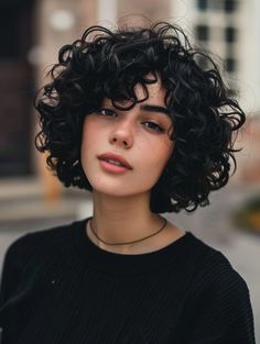 Trendy Curly Bob Haircuts for All Curl Types Short Short Haircuts, Angled Curly Bob, Curly Haircuts For Women, Bob Curly Hair, Curly Hair Short Styles