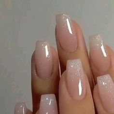 Nokti Za More, Sparkly Bridal Nails, Nokti Za Maturu, Formal Nails, Colorful Nails, Bride Nails, Pink Nail, Nails 2024, Bridal Nails