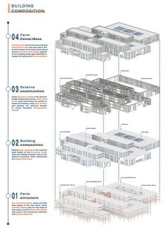 an architectural diagram showing the various sections of a building and how they are connected to each other