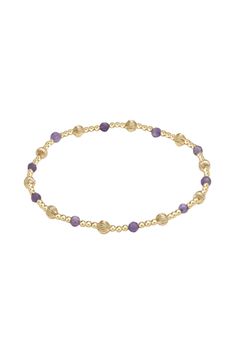 ENewton Dignity Sincerity Pattern 4mm Bead Bracelet Amethyst Gold Beaded Amethyst Bracelets, Gold Bracelets With Round Amethyst Beads, Amethyst Beads, Roll On, Hand Beading, 14kt Gold, Bead Bracelet, High Performance, Gold Filled