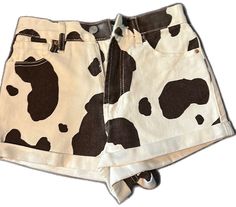 Trendy Printed Cotton Shorts, Casual Cow Print Bottoms For Summer, White Printed Shorts For Day Out, Printed White Shorts For Day Out, Cute Cow Print, Pacsun Shorts, Brown Jeans, Boyfriend Fit Jeans, Pacsun Jeans