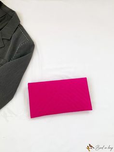 BirdinBag - Minimalist V-Shaped Embossed Clutch: Lightweight Solid Color Envelope Bag for Women Pink Envelope Clutch For Formal Occasions, Felt Clutch, Felt Envelope, Hot Pink Bag, Envelope Clutch Bag, Envelope Bag, Envelope Clutch, Word Wrap, Bag For Women