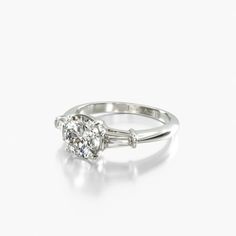 Elegant Silver Engagement Ring, Engagement Rings With Baguettes, Silver Band Engagement Ring, Tapered Baguette Engagement Ring, 5 Stone Engagement Ring, Baguette Engagement Ring, Asscher Cut Diamond, Classic Wedding Rings, Platinum Wedding Rings