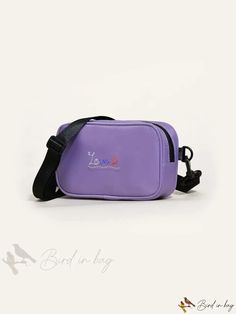 Bird in Bag - Fashionable Printed Sling Bag Types Of Lettering, Purple Pattern, Bird In Bag, Sling Bag, Color Purple, Gym Bag, Composition, Gym, Zipper