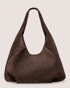 MODA HOBO BAG | Stuart Weitzman Brown Hobo Bag, Hobo Bag Aesthetic, Stockholm Outfits, Minimal Bags, Slouchy Bag, Slouch Bags, Suede Purse, Big Bag, Leather Bags Handmade