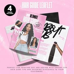 the hair guide leaflet has been designed to look like it is being used by women