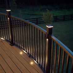 Trex deck rail lights last longer that traditional light bulbs and use far less electricity. Deck lights illuminate the deck below. Smooth finish. Trex 20.5-Lumen 0.3-Watt Black Low Voltage Plug-in LED Outdoor Post Light (3000 K) | BKALPOSTLAMPLED Trex Deck Lighting, Deck Post Lights, Aluminum Railing Deck, Outdoor Post Light, Outdoor Stair Lighting, Patio Deck Designs, Deck Posts, Deck Designs Backyard, Trex Deck