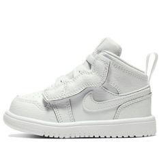 Best gifts for newborns/babies! (AJ1/SNKR/Pure White) White Scratch-resistant Sneakers For Playtime, Gifts For Newborns, Nike Air Jordan 1 Mid, Air Jordan 1 Mid, Newborn Baby Gifts, Jordan 1 Mid, Air Jordan 1, Pure White, Stylish Sneakers