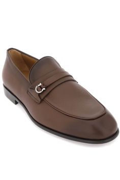 Brown Calf Leather Moccasins For Galas, Luxury Brown Moccasins With Removable Insole, Italian Leather Moccasins For Work, Semi-formal Calf Leather Moccasins With Leather Lining, Semi-formal Slip-on Calf Leather Moccasins, Mens Brown Loafers, Brown Shoes Men, Ferragamo Men, Brown Loafers