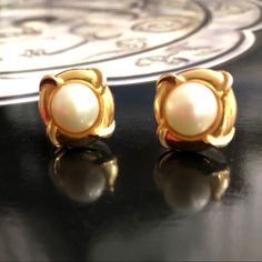 Classic, Real Pearl Earrings Set In 14k Gold. Solid 14k Gold. Stamped. Stamped .585 Which Is European Mark For 14 Karat Gold. Width: 0.5 Inch Pre-Owned In Great Condition. No Back Post As Pictured. They Are Gorgeous. Elegant White Earrings With Screw Back, Elegant 14k Stamped Earrings For Wedding, Elegant 14k Stamped Wedding Earrings, Formal White Earrings With Screw Back, Elegant 14k Gold Screw Back Earrings, Elegant Yellow Gold Screw Back Earrings, Elegant 14k Gold Clip-on Earrings For Anniversary, Elegant Yellow Gold Clip-on Earrings With Screw Back, Elegant 14k Gold Clip-on Earrings For Formal Occasions