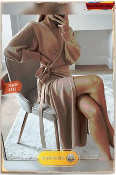 Trendy V-neck Knitted Wrap Dress Chic V-neck Sweater Dress For Winter, Beige Knit V-neck Midi Dress, V-neck Sweater Dress For Spring, Solid Color V-neck Sweater Dress For Winter, Long Sleeve Solid Color V-neck Dress For Fall, Chic Knee-length Knitted Midi Dress, Chic Knitted V-neck Dresses, Casual V-neck Winter Maxi Dress, Chic V-neck Sweater Dress For Loungewear