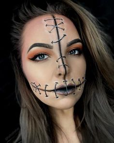 Maquiagem de Halloween: 100 ideias assustadoras e tutoriais para arrasar Halloween Makeup Diy Easy, Easy Halloween Face Painting, Holloween Makeup, Cute Halloween Makeup, Halloween Makeup Diy, Halloween Makeup Pretty