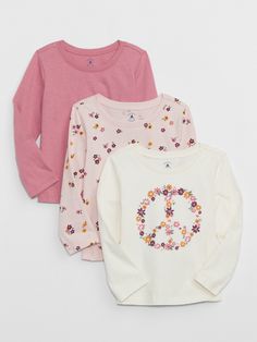 babyGap T-Shirt (3-Pack) | Gap Factory Baby Gap, Girl Clothes, Knit Jersey, Baby Clothes, Gap, Girl Fashion