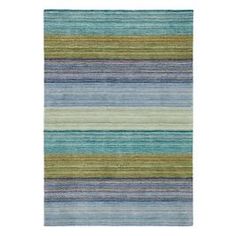 a multicolored rug with stripes on it