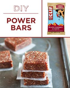 homemade power bars are stacked on top of each other