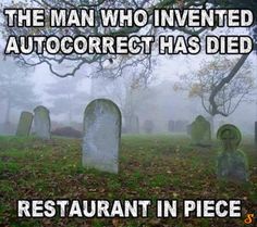 the man who invented an autocorect has died restaurant in peace cemetery