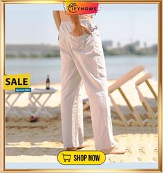 Men's Linen Pants Trousers Summer Pants Beach Pants Drawstring Elastic Waist Plain Breathable Soft Casual Daily Holiday Linen / Cotton Blend Fashion Streetwear Black White Micro-elastic Summer Leisure Cargo Pants With Pockets, Leisure Cargo Pants For Summer, Summer Leisure Cargo Pants, Non-stretch Leisure Bottoms For Summer, Beach Season Ankle-length Pants With Pockets, Summer Leisure Harem Pants With Relaxed Fit, Summer Harem Pants With Relaxed Fit For Leisure, Summer Harem Pants For Leisure With Relaxed Fit, Summer Leisure Harem Pants Relaxed Fit