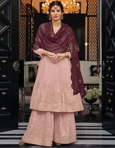 Shop the season’s best outfits only at Arabic attire!! Light Pink Palazzo style Suit Semi-Stitched Suits Check it out: http://bit.ly/3OJtKis Apply Code : BUY3GET4 and Buy 3 get 1 free #arabicattire #trending #salwaarkameez #buynow #onlineshopping #discount #dress #dressforsale #discounted #heavy #beautifuldresses #anarkali #pantstyle #latest Lehenga Gown, Salwar Dress, Palazzo Suit, Sharara Suit, Indian Dress, Embroidery Suits, Georgette Fabric, Salwar Suit, Clothes Collection