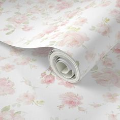 a floral wallpaper with pink flowers on it