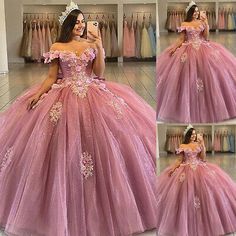 Big Dresses Princesses, Sweet 16 Ball Gown, Sweet 16 Ball, Quinceanera Dresses Pink, Hat Jewelry, Workwear Brands, Big Dresses, Pink 3d, Veil Wedding