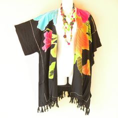 I Do Not Accept Offer Price Due To Low Markup. For Multiple Purchases , Text Me Via Each Posting So That I Can Create A Bundle Posting For You To Save Shipping Cost. Most Of My Clothing Are One Of The Kind So Please Check For Availability Before Buying. Bundle Up In Style With This Cute Open Front Cardigan Duster Blouse Wrap In Kimono Sleeves. Design To Bring Comfort To Drape Beautifully To Wide Range Of Body Shapes And Sizes. With Luxuriously Rayon Textured, This Open Front Cardigan Is A Must H Multicolor Cotton Open Front Outerwear, Casual Outerwear With Kimono Sleeves For Festivals, Multicolor Cotton Beach Outerwear, Plus Size Kaftan, Batwing Cardigan, Poncho Blouse, Kimono Maxi Dress, Maxi Kimono, Maxi Cardigan