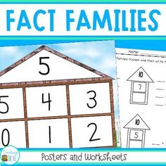 a house with numbers on it and the words fact families