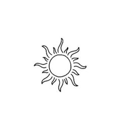 the outline of a sun on a white background