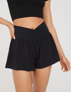 OFFLINE By Aerie Real Me Crossover Flowy Short Flowy Shorts Outfit, Aerie Clothing, Aerie Shorts, Crz Yoga, Aerie Real, Offline By Aerie, Flowy Shorts, Cute Preppy Outfits, Running Workout