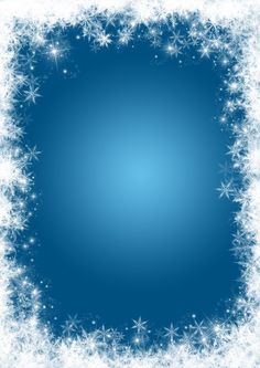 a blue background with snow flakes and stars