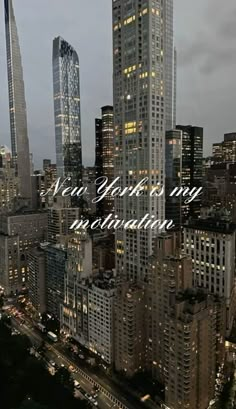 an aerial view of skyscrapers with the words new york city national written on them