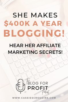 a woman typing on a keyboard with the words, she makes $ 4 00 a year blog