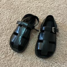 Nwt. In Perfect New Condition. Size Eu 37. Us 6.5. 100% Polyurethane Upper. Insole Cushioning Is Not The Most Cushiony But Ok Enough To Walk Around. Faux Fur Lining. Very Soft. Caged Shape Is A Little Flat So These Can Fit 6.5 To Skinny Feet Without High Arch In Size 7. Stylish And Chic. No Trades. Synthetic Sandals With Buckle Closure And Round Toe, Casual Faux Leather Sandals With Round Toe, Faux Leather Sandals With Leather Footbed And Round Toe, Ankle Strap Sandals With Rubber Sole, Closed Toe Sandals With Leather Footbed In Faux Leather, Casual Platform Sandals In Faux Leather, Closed Toe Sandals With Faux Leather, Synthetic Sandals With Rubber Sole, Medium Width, Casual Faux Leather Platform Sandals