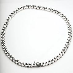 Small Sterling Silver Figaro Cuban Necklace Argentium Silver Jewelry, Biker Fashion, Biker Look, Cuban Necklace, Biker Jewelry, Cuban Link Chain Necklaces, Necklace Brands, Argentium Silver, Cuban Link Chain