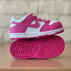 New Nike Dunk Low Barbie Fb9107-102 Td Kid's Fuchsia Pink White Toddler Size 4c , 7c And 8c Pink Skate Shoes With Rubber Sole And Round Toe, Pink Nike Skate Shoes With Rubber Sole, Pink Non-slip High-top Sneakers, Pink Lace-up Sneakers With Soft Sole, Pink Soft Sole Sneakers For Sports, Pink Sports Sneakers With Soft Sole, Pink Sneakers With Soft Sole For Sports, Pink Sneakers With Soft Round Toe, Pink Sneakers With Soft Sole And Round Toe